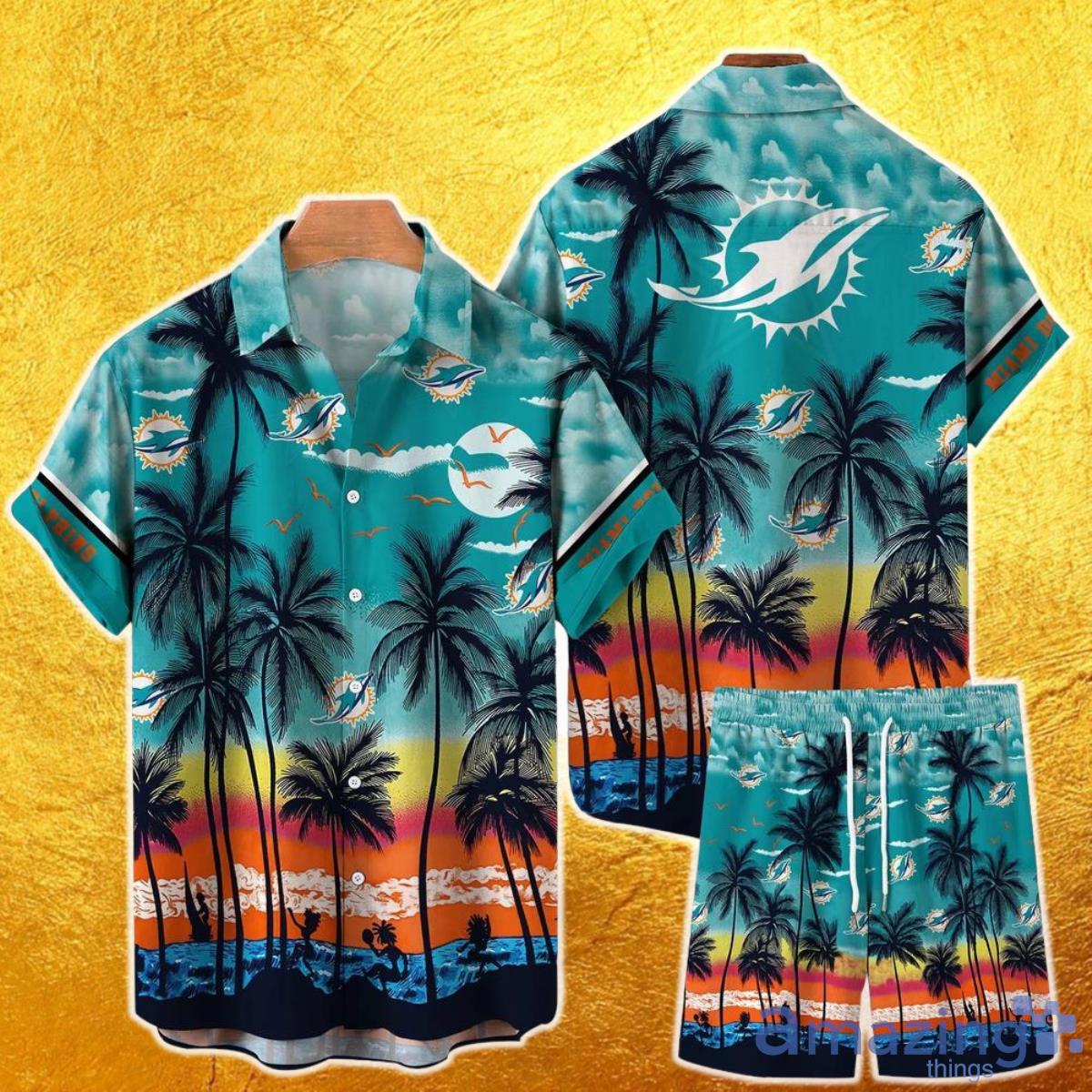 Miami Dolphins NFL Hawaiian Shirt And Short Tropical Pattern This Summer Shirt New Gift For Best Fan Product Photo 1