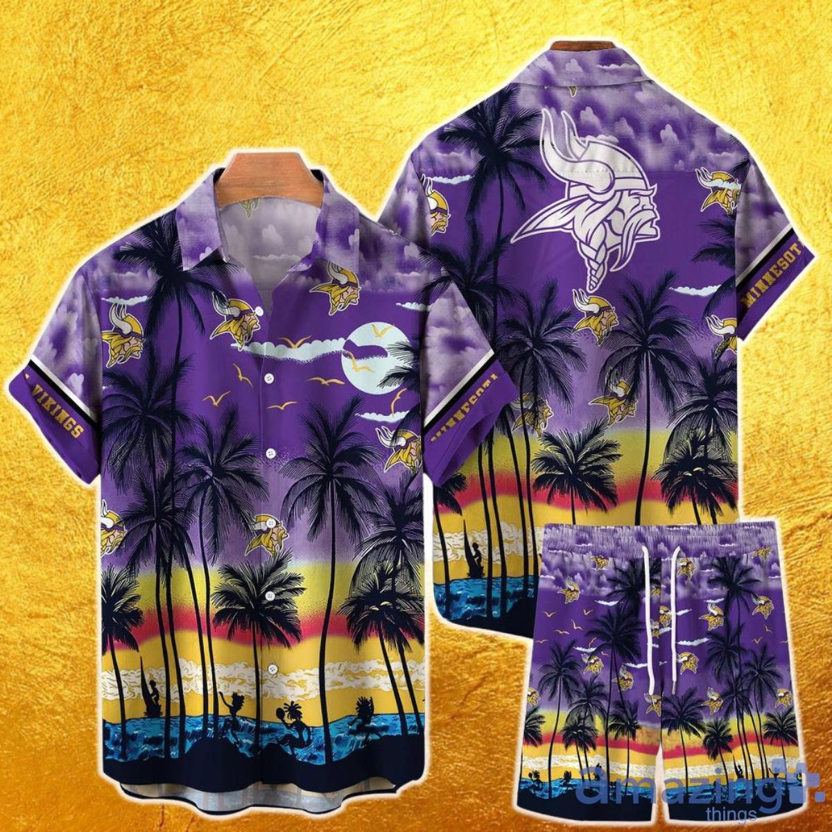 Minnesota Vikings NFL Hawaiian Shirt And Short Tropical Pattern This Summer Shirt New Gift For Best Fan Product Photo 1