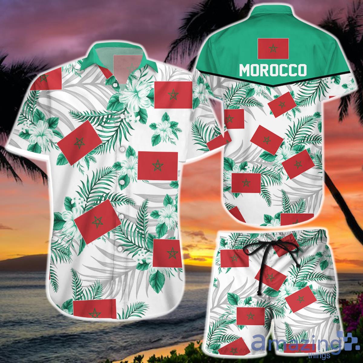 Morocco National Socce Winter World Cup 3D Hawaiian Shirt And Short Product Photo 1