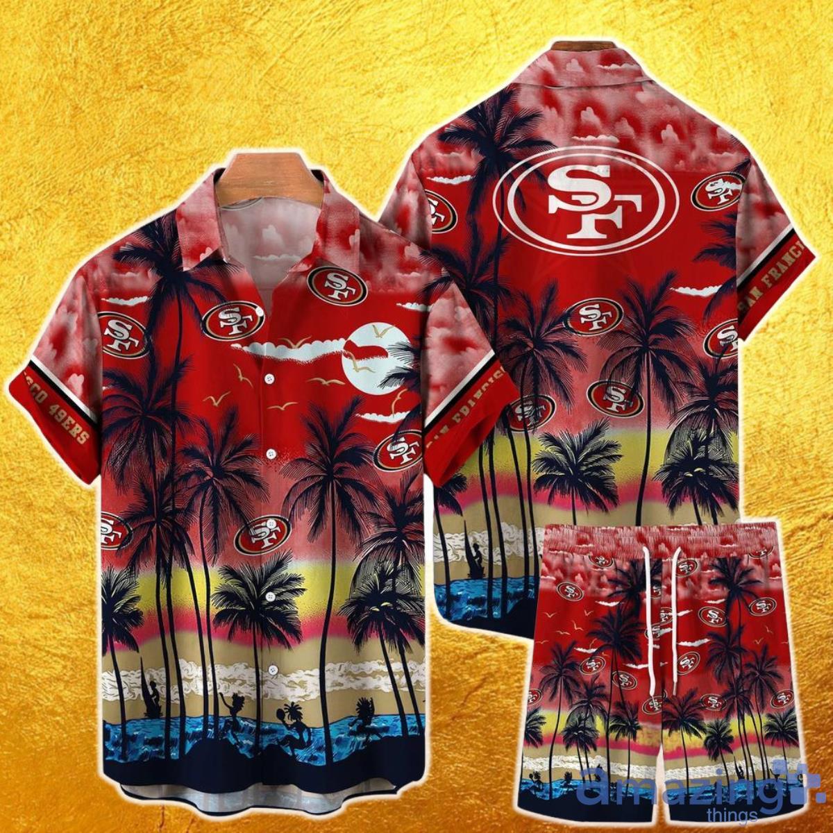 San Francisco 49ers NFL Hawaiian Shirt And Short Tropical Pattern This Summer Shirt New Gift For Best Fan Product Photo 1