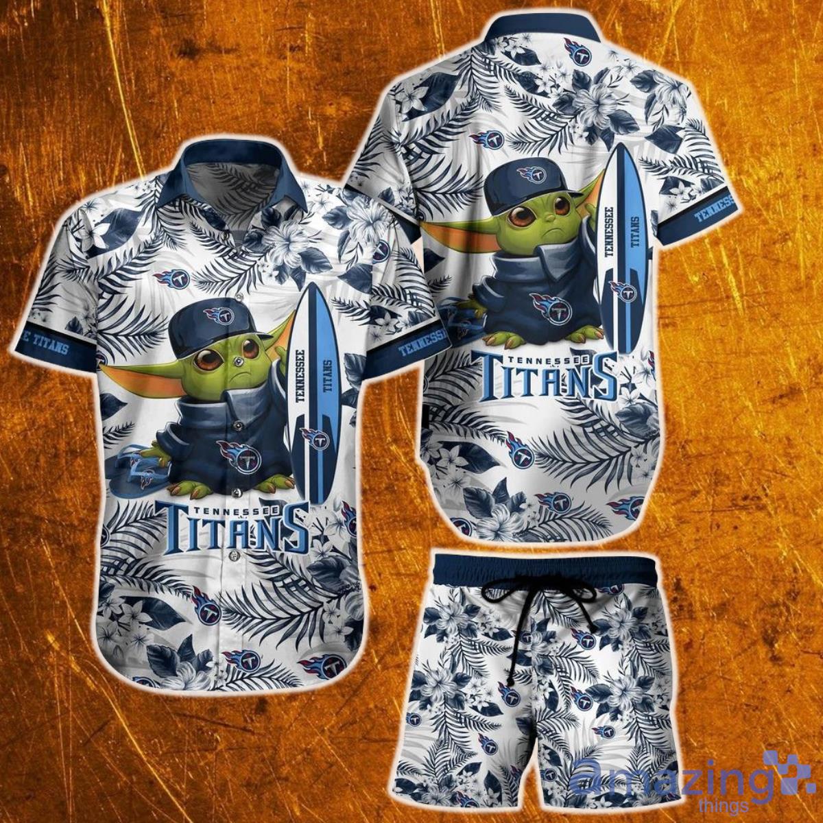 Tennessee Titans NFL Baby Yoda Hawaiian Shirt And Short Style Tropical Pattern Summer Best Gift For Fan Product Photo 1