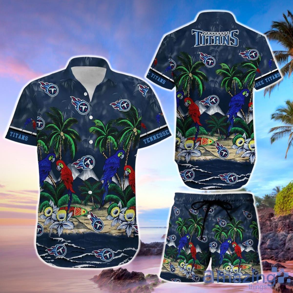 Tennessee Titans NFL Football Hawaiian Shirt And Short Graphic Summer Tropical Pattern New Gift For Men Women Product Photo 1