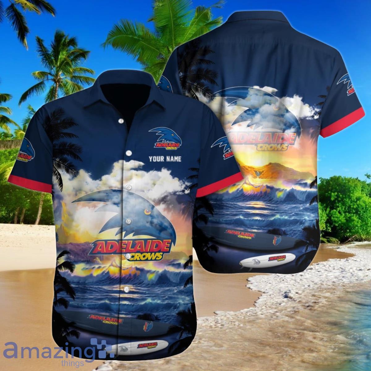 Adelaide Crows AFL Custom Name Hawaiian Shirt  For Men Women Gift For Fans Product Photo 1
