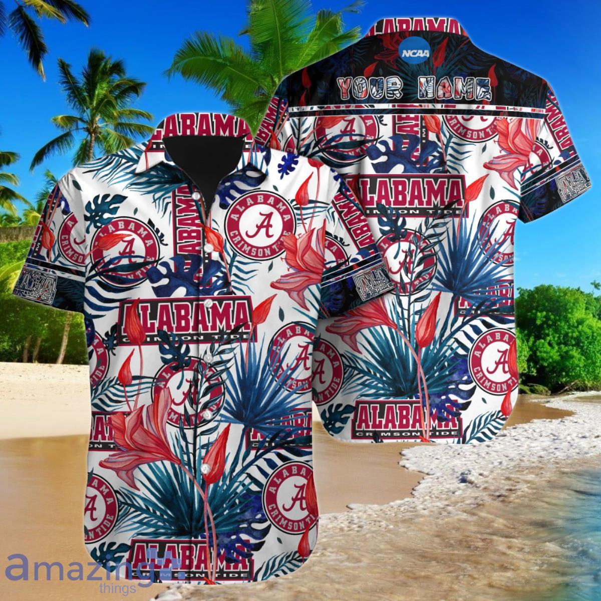 Alabama Crimson Tide NCAA Custom Name Hawaiian Shirt Best Gift For Real Fans Product Photo 1