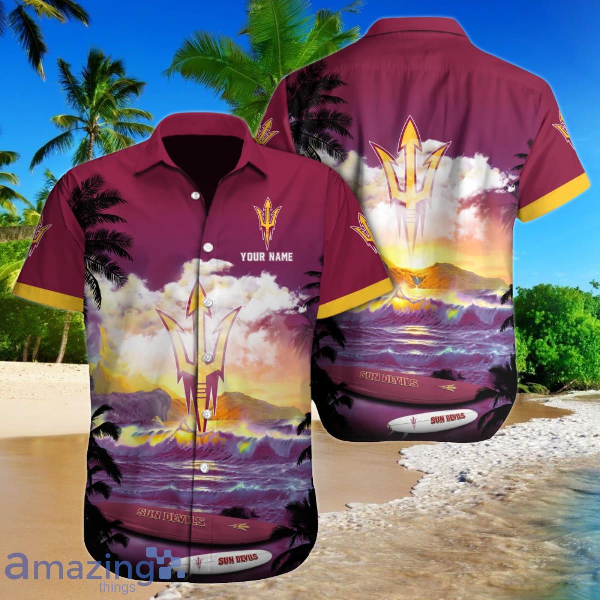Arizona State Sun Devils NCAA2 Custom Name Hawaiian Shirt For Men Women Gift For Fans Product Photo 1