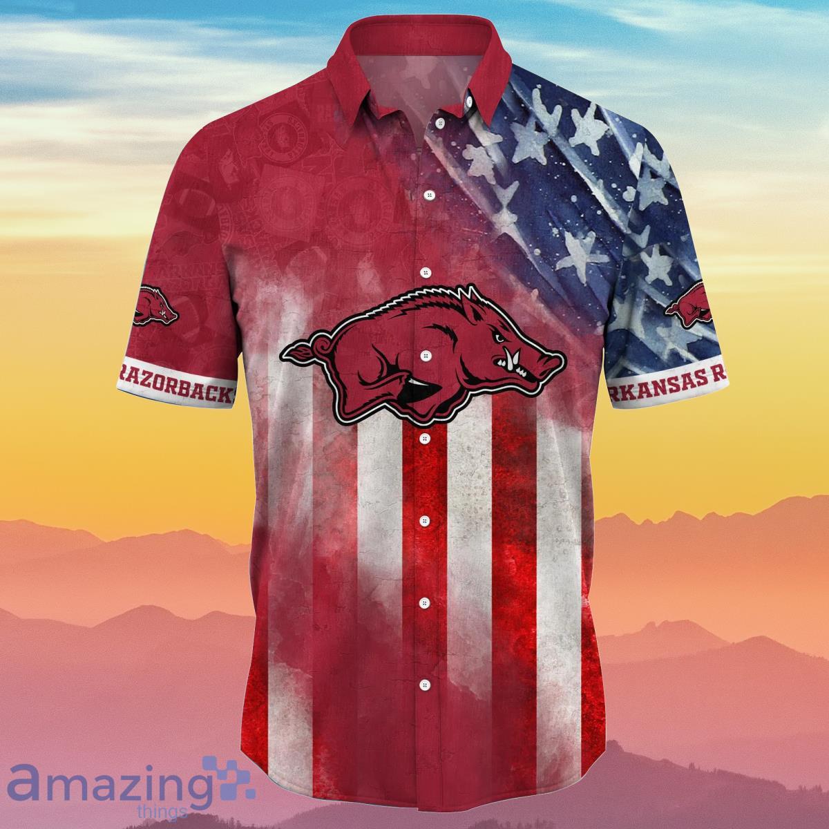 Arkansas Razorbacks NCAA2 Hawaiian Shirt Happy Independence Day Special Gift For Fans Product Photo 2