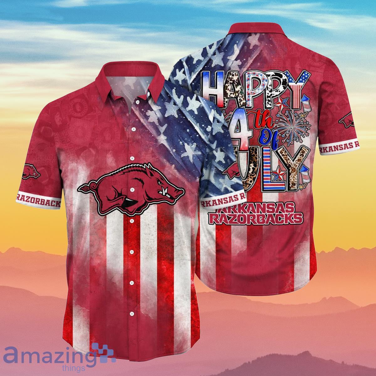 Arkansas Razorbacks NCAA2 Hawaiian Shirt Happy Independence Day Special Gift For Fans Product Photo 1
