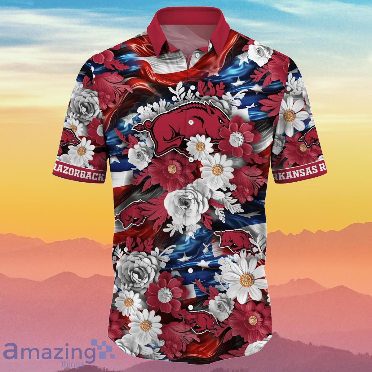 Arkansas Razorbacks NCAA2 Hawaiian Shirt Independence Day Best Gift For 4th Of July Product Photo 2