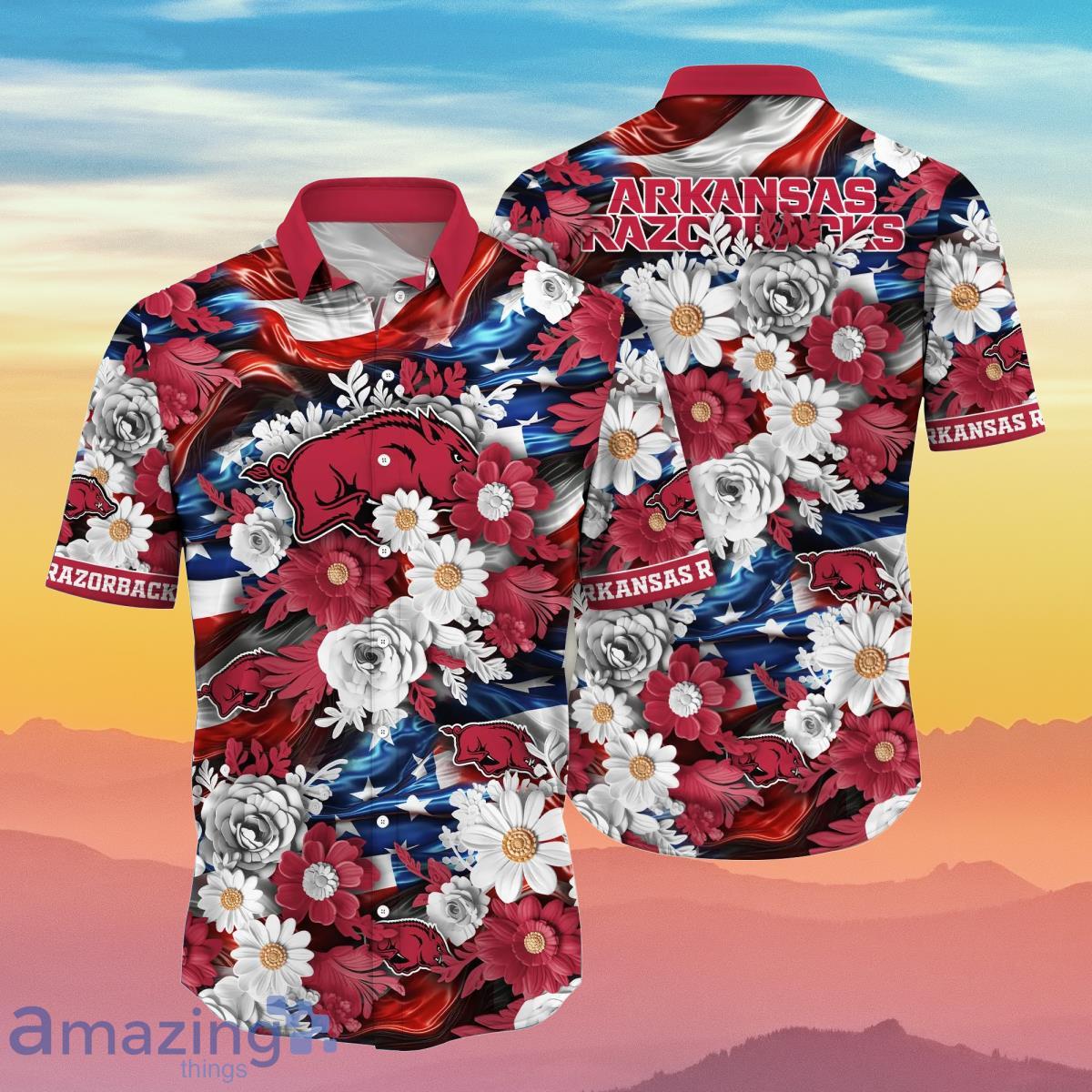 Arkansas Razorbacks NCAA2 Hawaiian Shirt Independence Day Best Gift For 4th Of July Product Photo 1