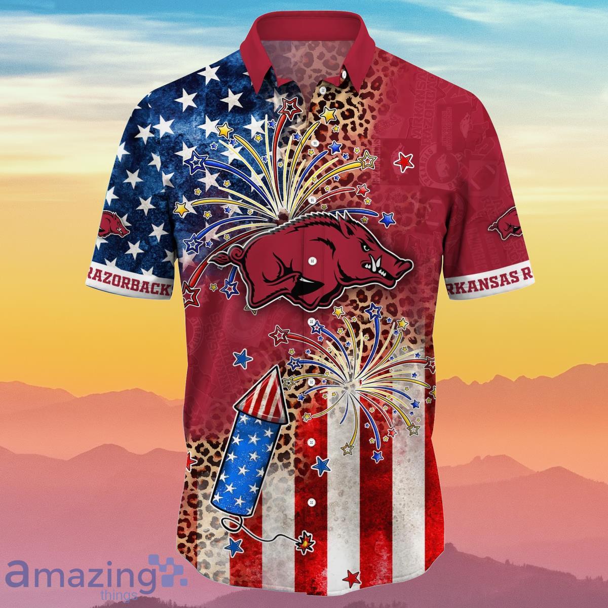 Arkansas Razorbacks NCAA2 Hawaiian Shirt Independence Day Special Gift For Real Fans Product Photo 2