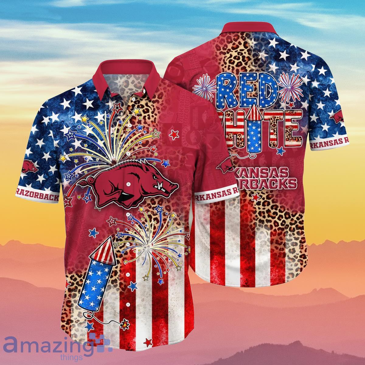 Arkansas Razorbacks NCAA2 Hawaiian Shirt Independence Day Special Gift For Real Fans Product Photo 1