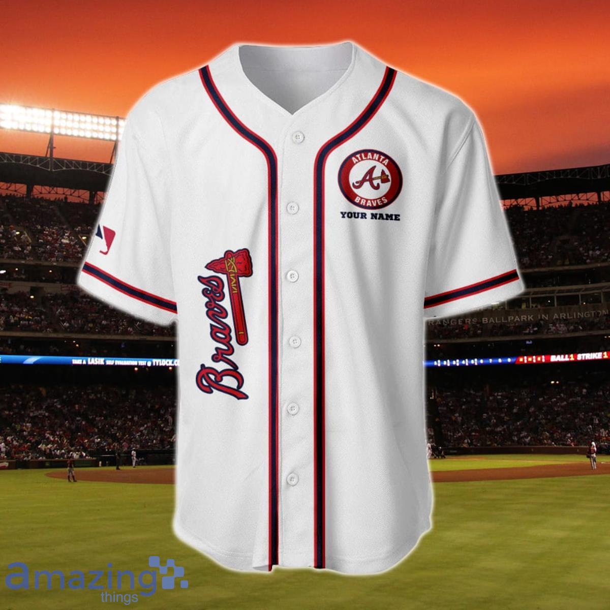 Atlanta Braves MLB Major League Baseball Custom Name & Number Baseball  Jersey