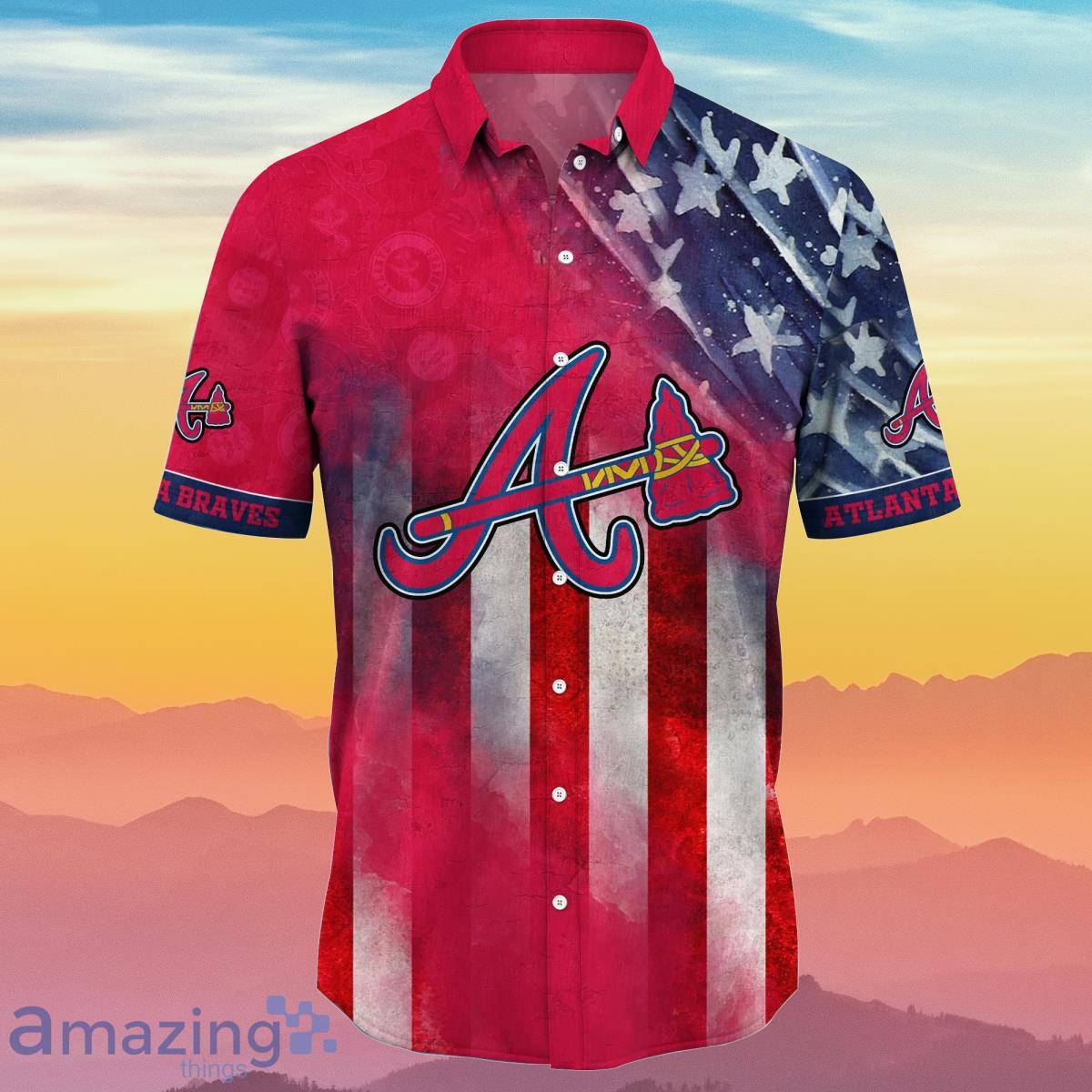 Atlanta Braves MLB Hawaiian Shirt 4th Of July Independence Day Special Gift For Men Women image Atlanta Braves MLB Hawaiian Shirt 4th Of July Independence Day Special Gift For Men Women Product Photo 2