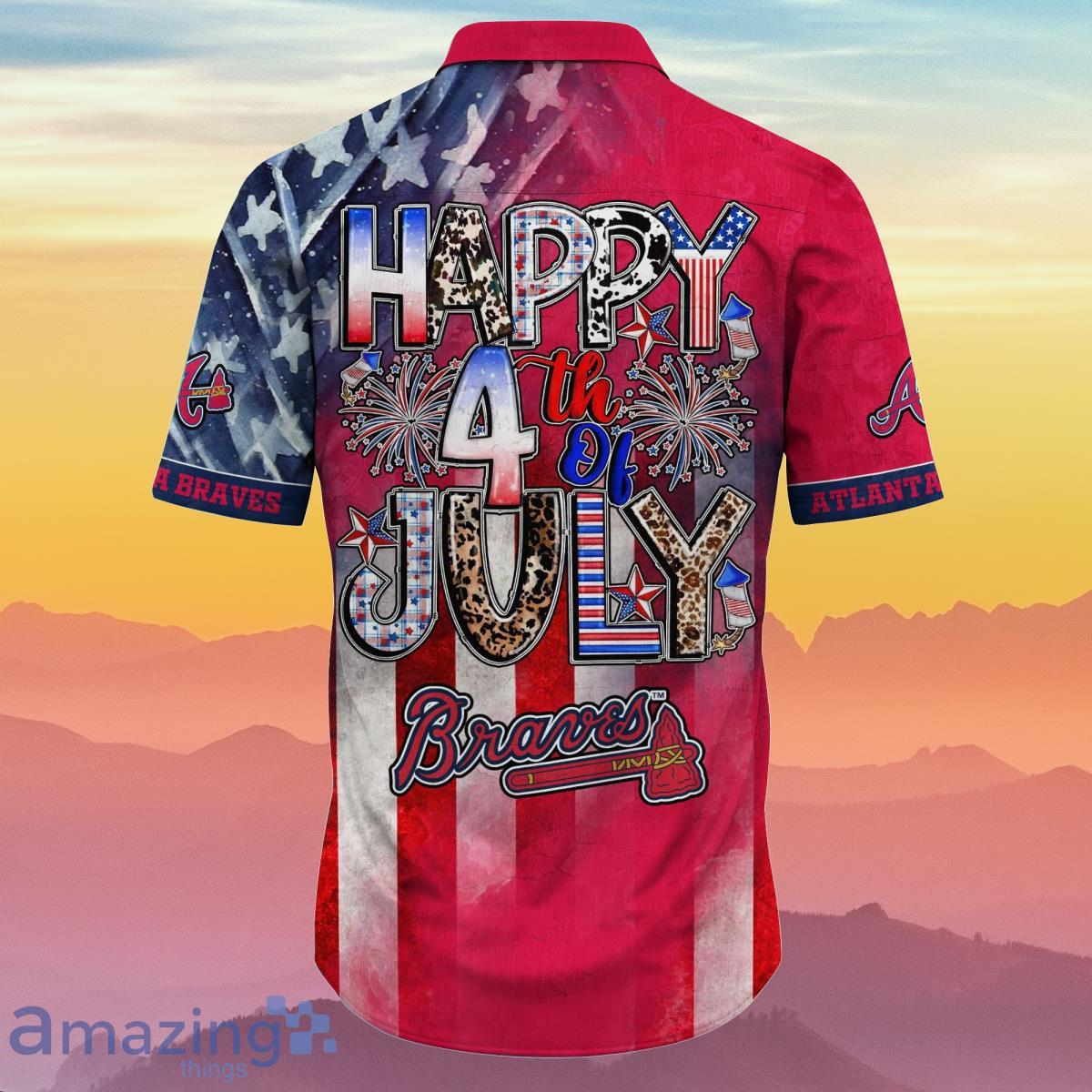 Atlanta Braves MLB Hawaiian Shirt 4th Of July Independence Day Special Gift For Men Women image Atlanta Braves MLB Hawaiian Shirt 4th Of July Independence Day Special Gift For Men Women Product Photo 3