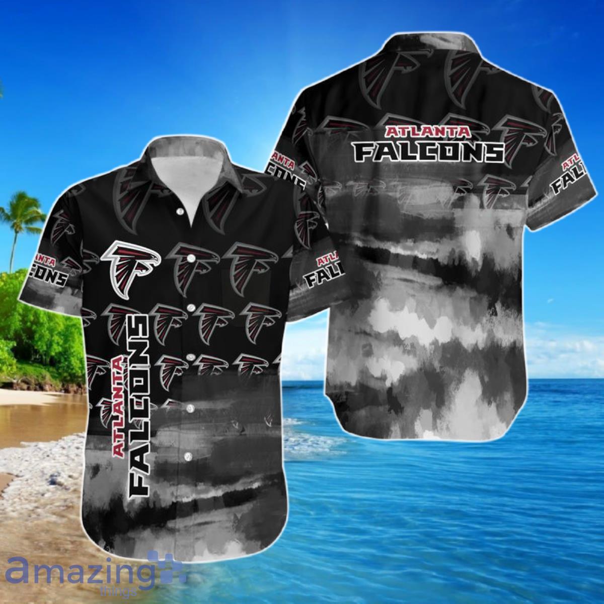 Nfl Atlanta Falcons Red Silver Trendy Hawaiian Shirt Aloha Shirt - Trendy  Aloha