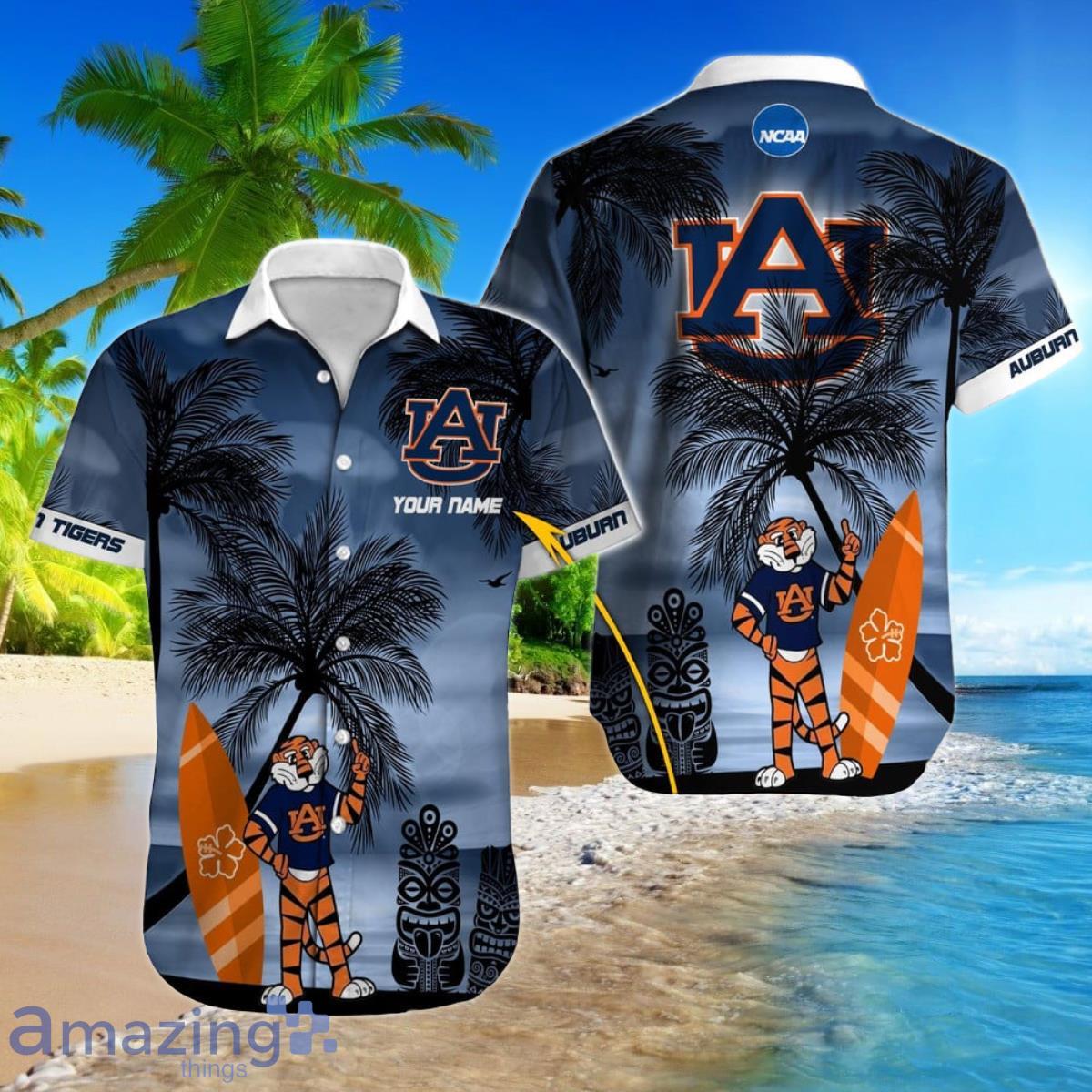 Auburn Tigers NCAA Custom Name Hawaii Shirt Best Gift For Men And Women Fans Product Photo 1