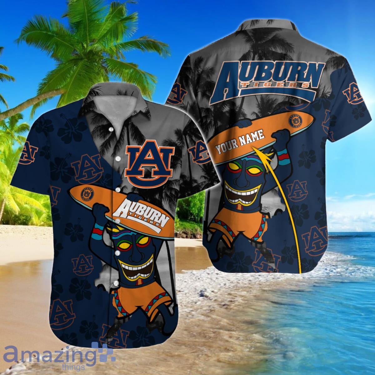 Auburn Tigers NCAA Custom Name Hawaiian Shirt  Ideal Gift For Men And Womem Fans Product Photo 1