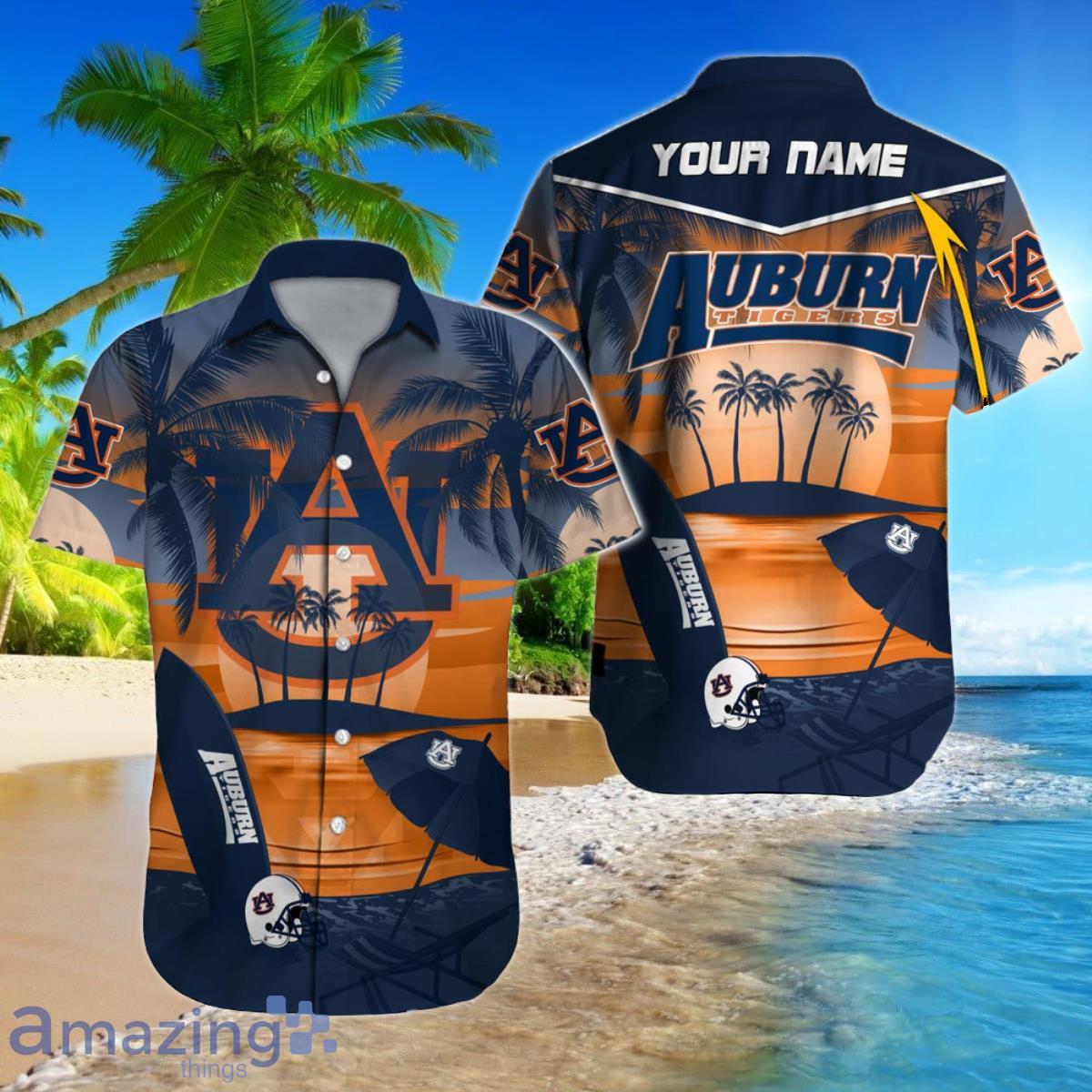 Auburn Tigers NCAA Custom Name Hawaiian Shirt Unique Gift For Fans Product Photo 1
