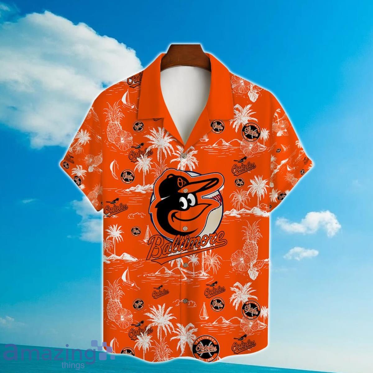 Baltimore Orioles Baseball Pattern Vintage Hawaiian Shirt Custom Name Product Photo 2