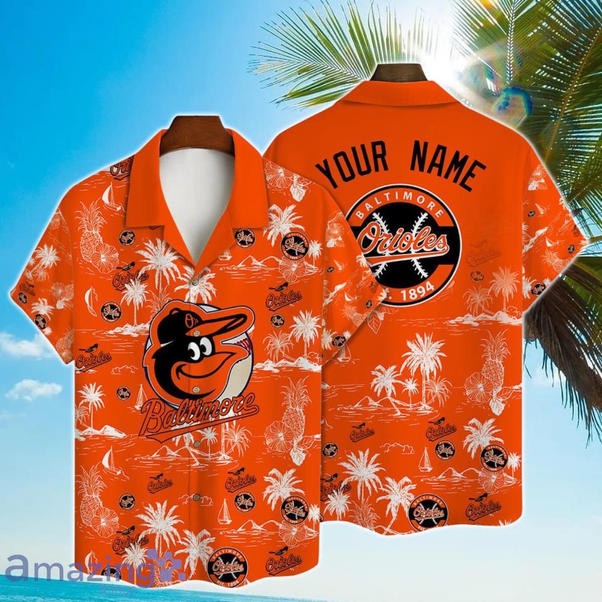 Baltimore Orioles Baseball Pattern Vintage Hawaiian Shirt Custom Name Product Photo 1