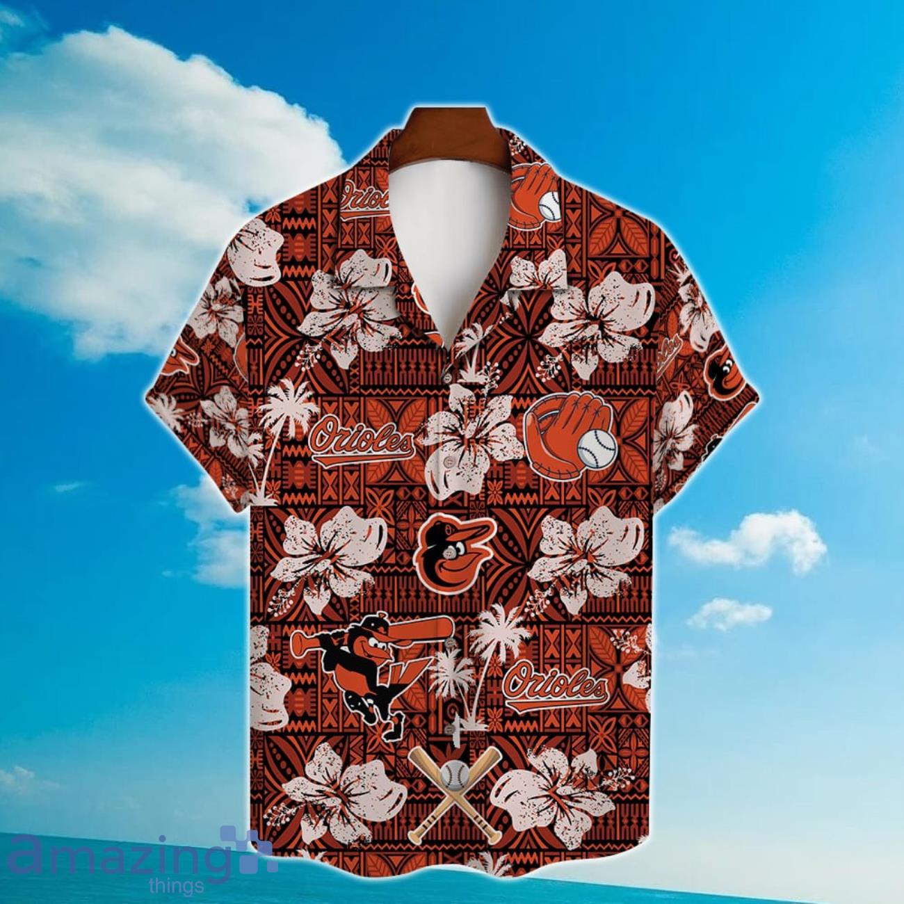 Baltimore Orioles Hibiscus Pattern Vintage Hawaiian Shirt For Men Women Product Photo 2