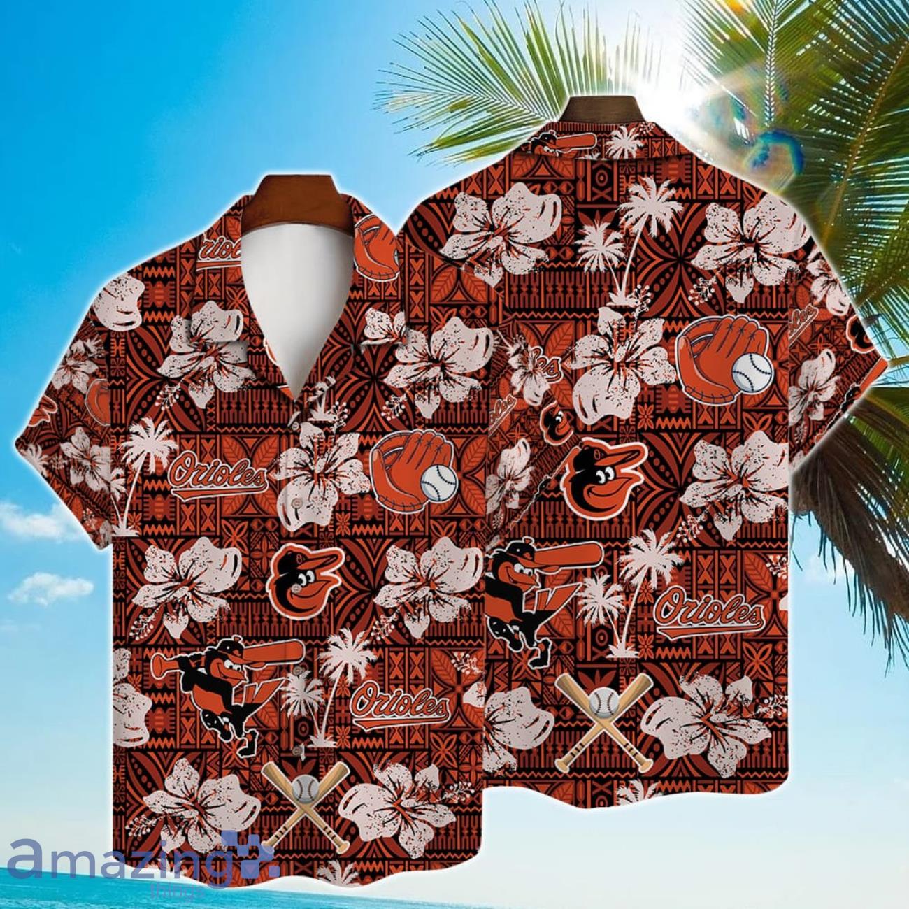 Baltimore Orioles Hibiscus Pattern Vintage Hawaiian Shirt For Men Women Product Photo 1
