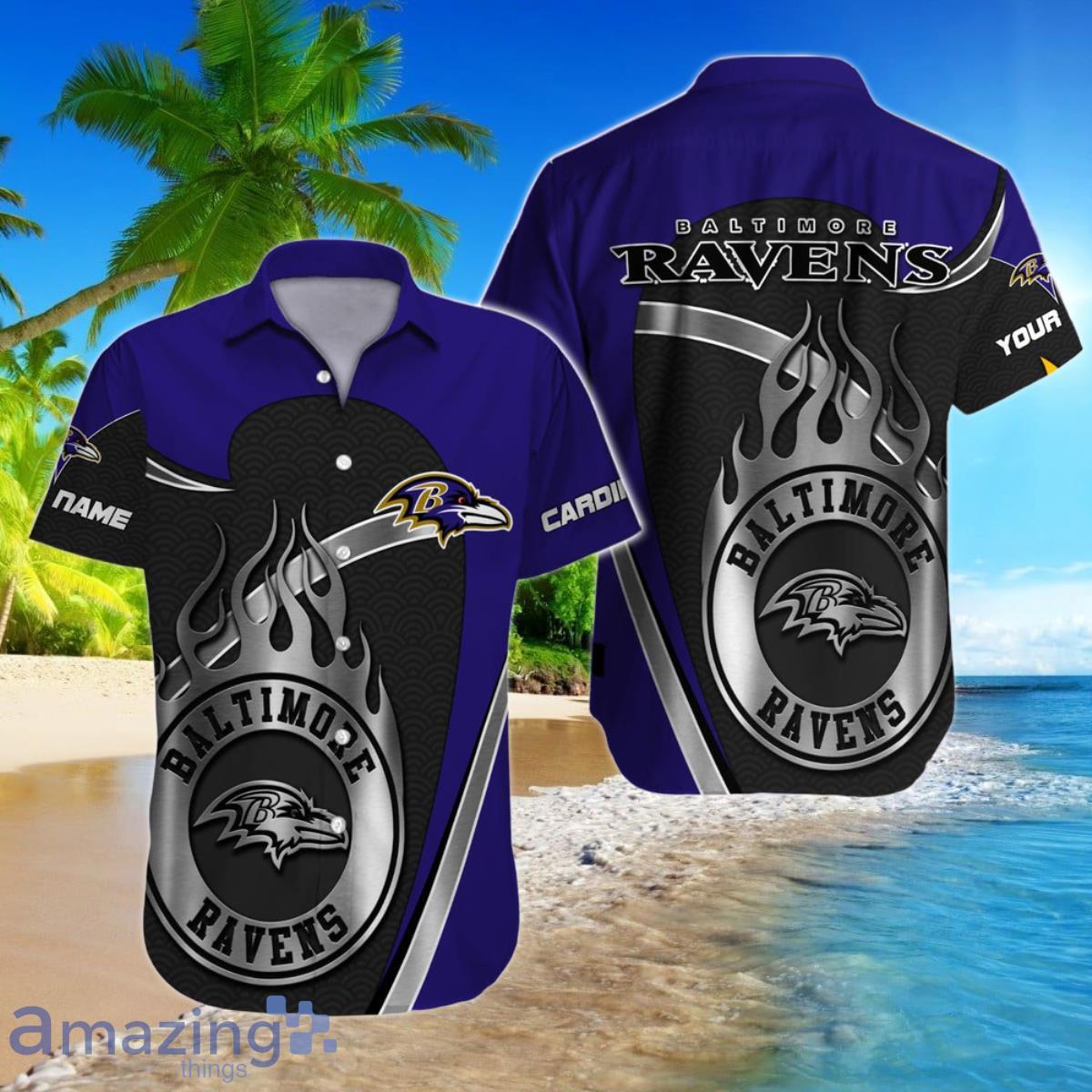 Baltimore Ravens NFL Football Custom Name Hawaiian Shirt Unique