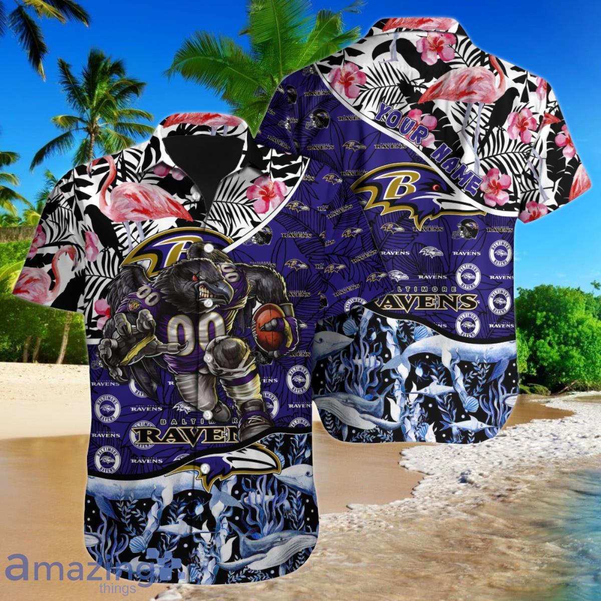 Baltimore Ravens NFL Hibiscus Flower Pattern Aloha Hawaiian Shirt -  YesItCustom