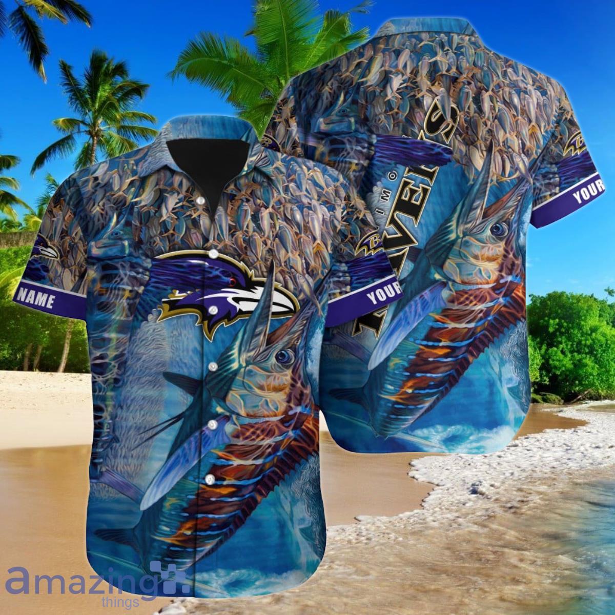 Baltimore Ravens NFL Football Custom Name Hawaiian Shirt Special Gift For Men And Women Fans Product Photo 1