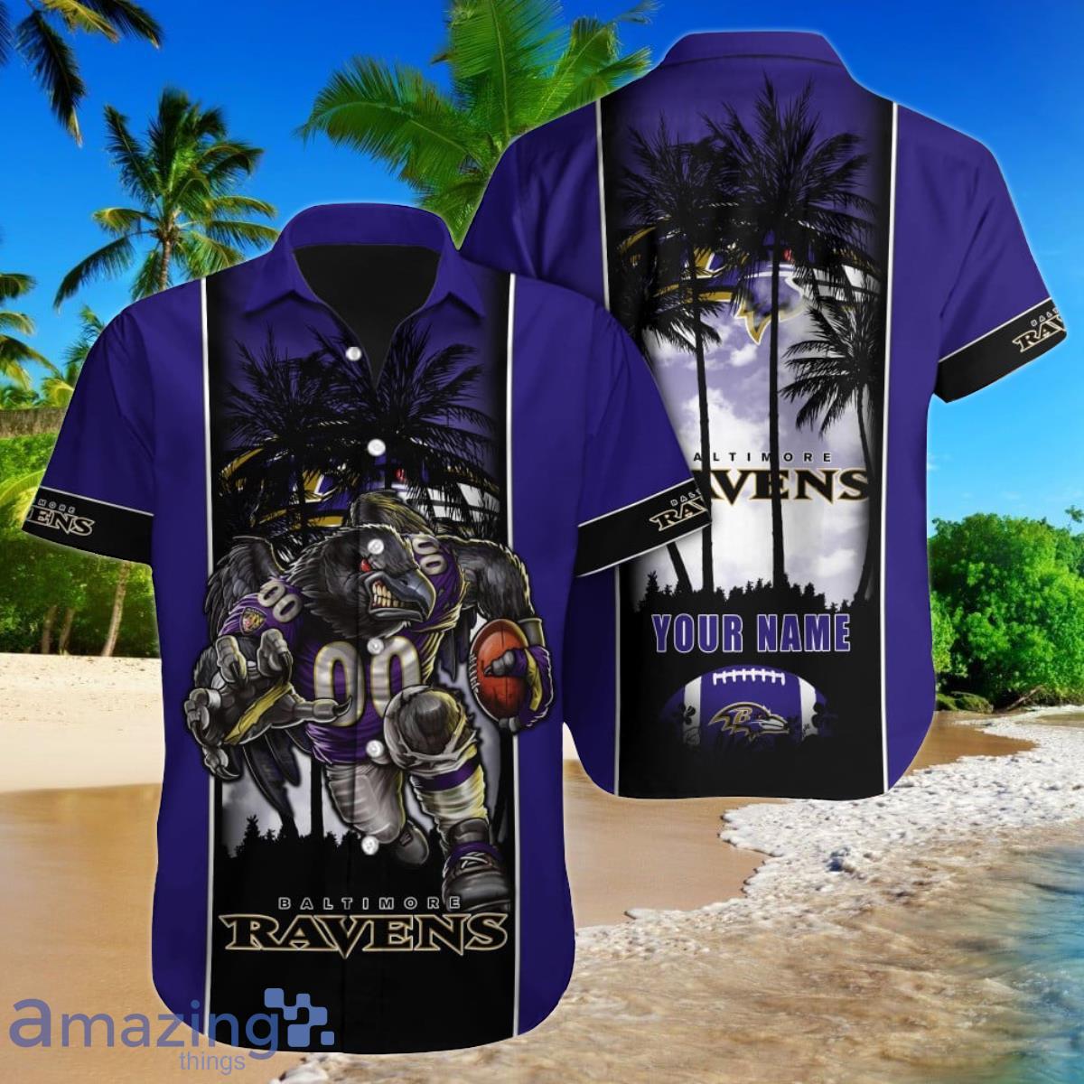 Baltimore Ravens NFL Custom Name Hawaiian Shirt For Men Women Great Gift  For Real Fans - YesItCustom