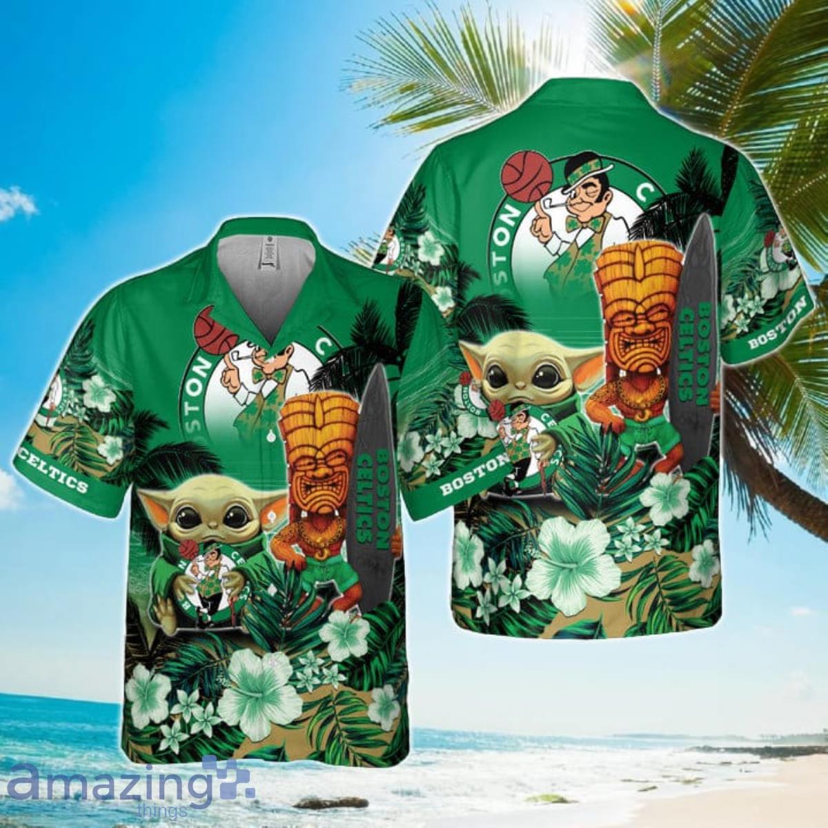 Basketball Boston Celtics And Baby Yoda Summer Hawaiian Shirt Product Photo 1