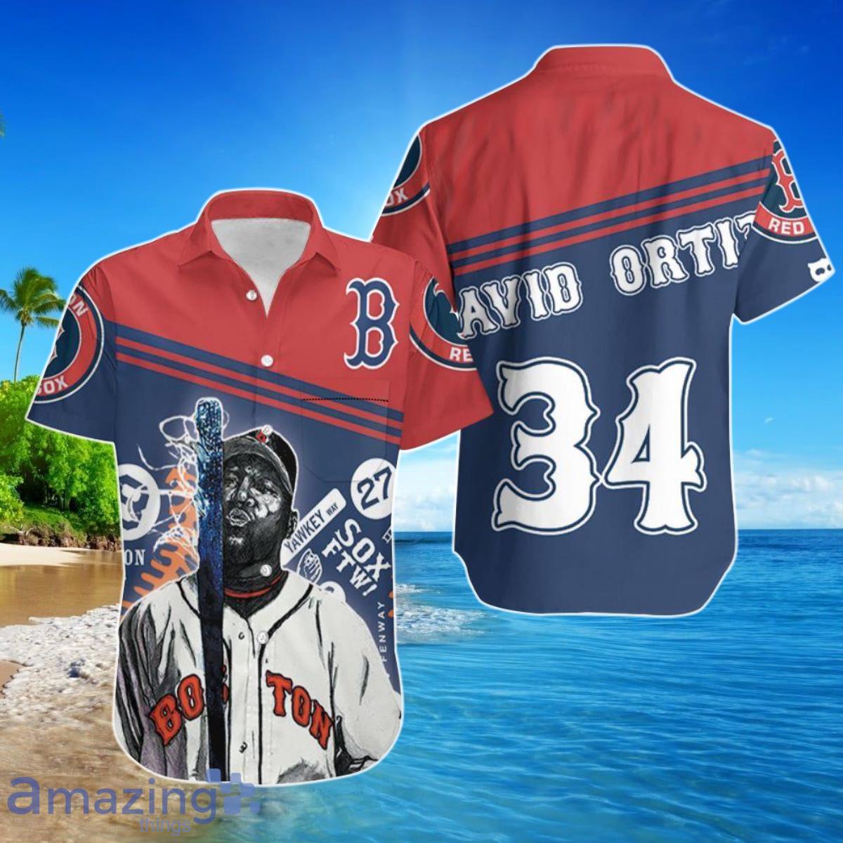 Beach Shirt 34 David Ortiz Boston Red Sox Hawaiian Shirt For Men Women
