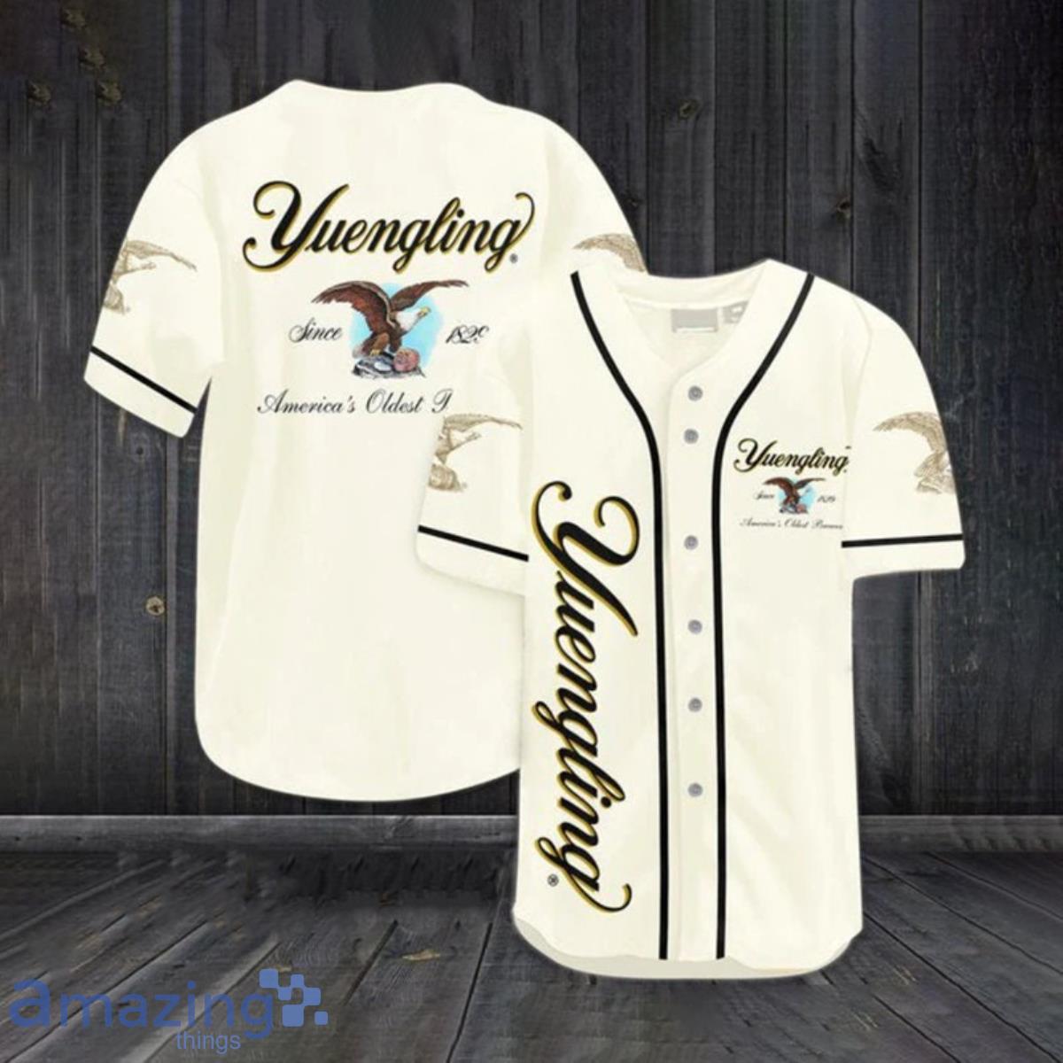 Beige Yuengling Beer Baseball Jersey For Men And Women Product Photo 1