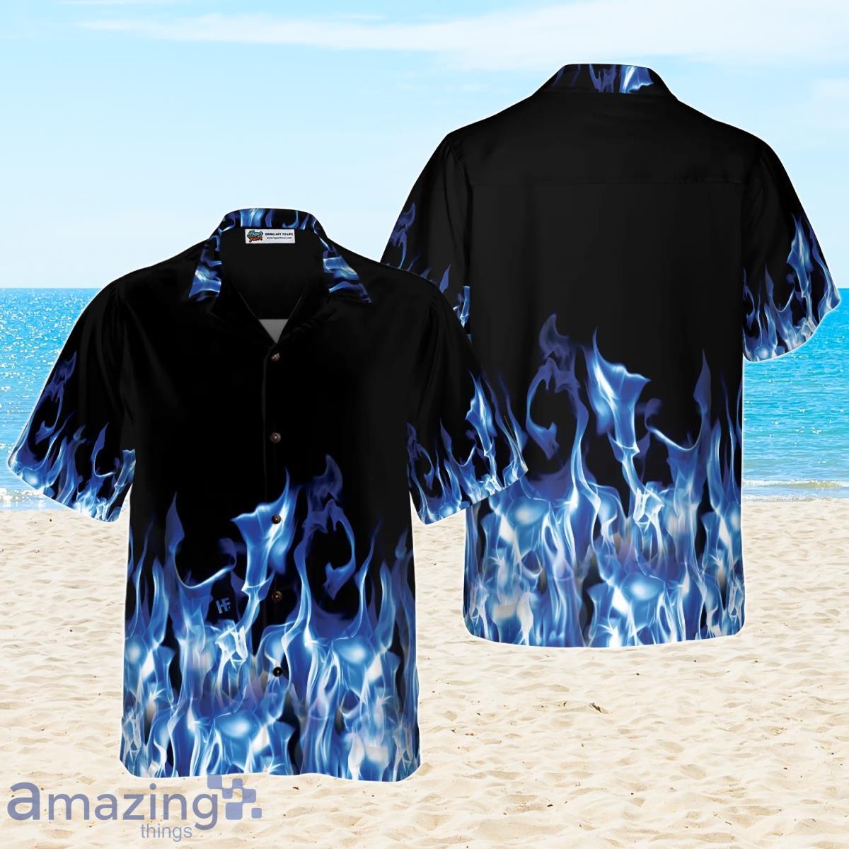 Blue Flame Hawaiian Shirt Gift For Men And Women Product Photo 1