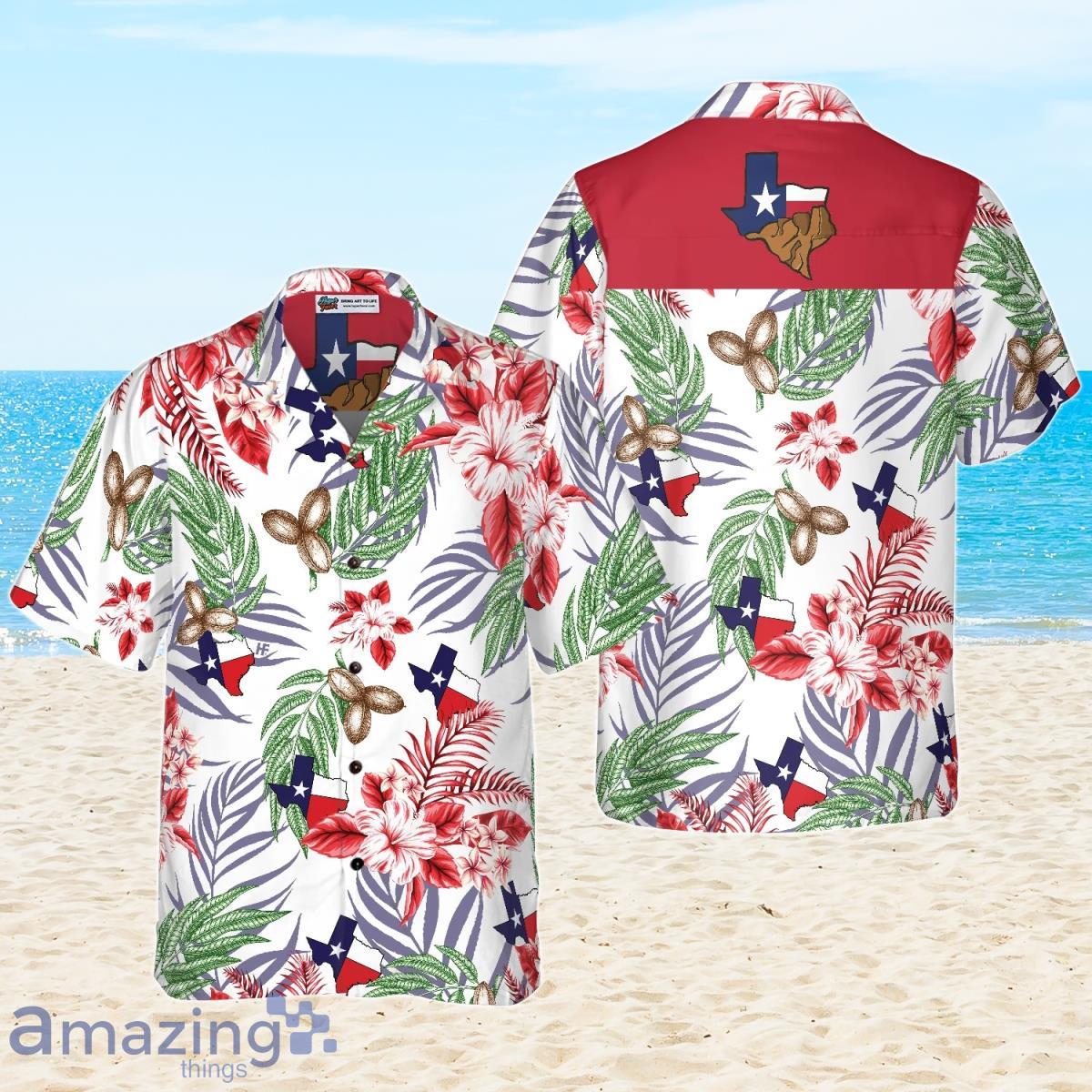 Bluebonnet Texas Hawaiian Shirt Pecan Version Button Down Floral And Flag Men And Women Product Photo 1