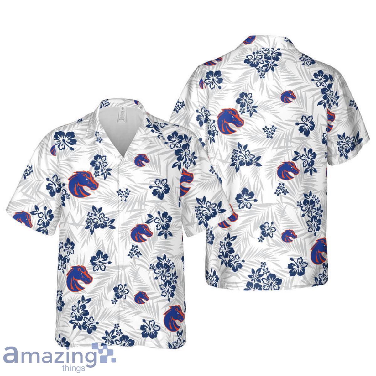 NCAA Boise State Broncos Flower Button Up Hawaiian Shirt 3D Shirt