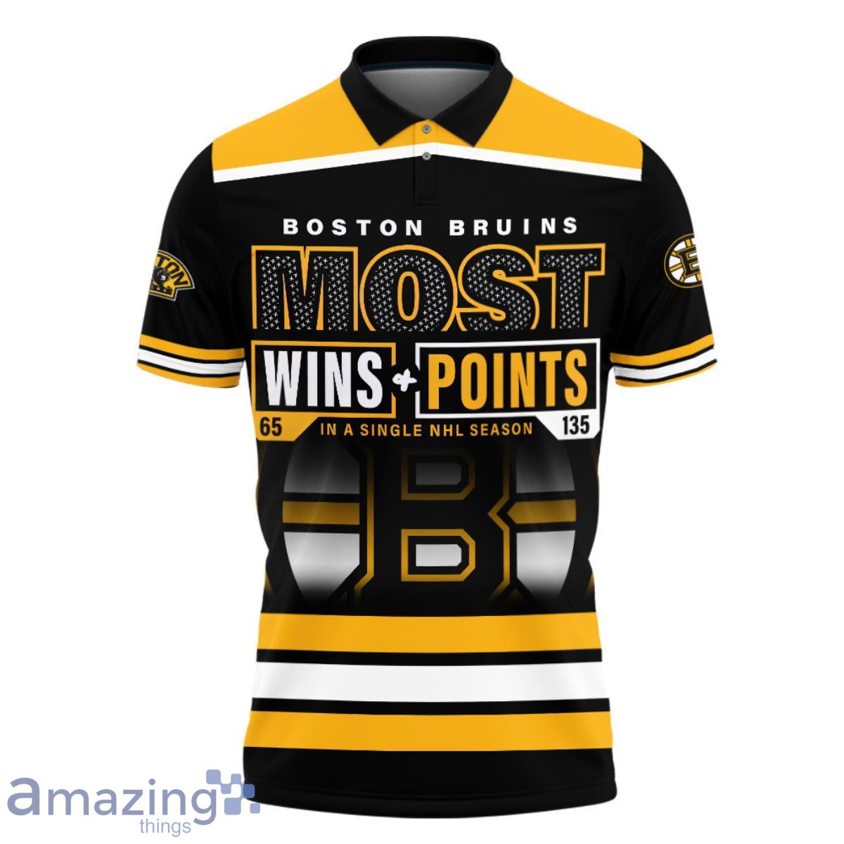 Boston Bruins Most Wins Points Hoskey Pattern Print 3D Polo Shirt Product Photo 2