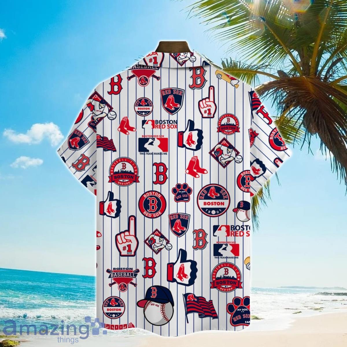 Boston Red Sox Major League Baseball Print Hawaiian Shirt For Men