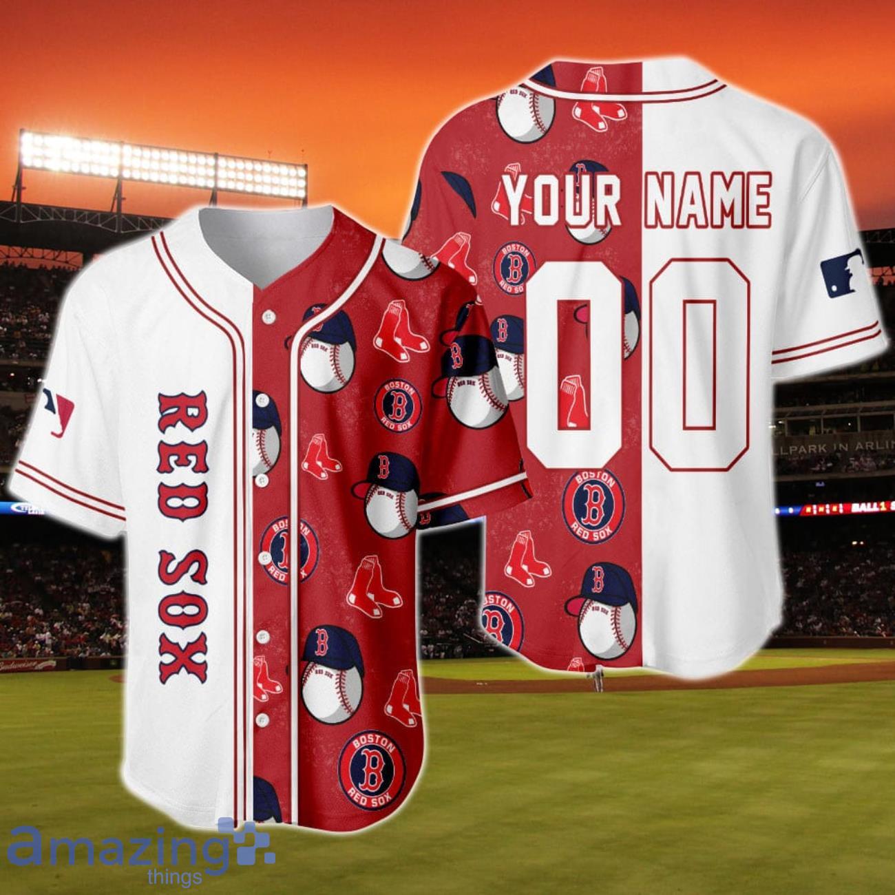 Boston Red Sox MLB 3D Baseball Jersey Shirt For Men Women Personalized