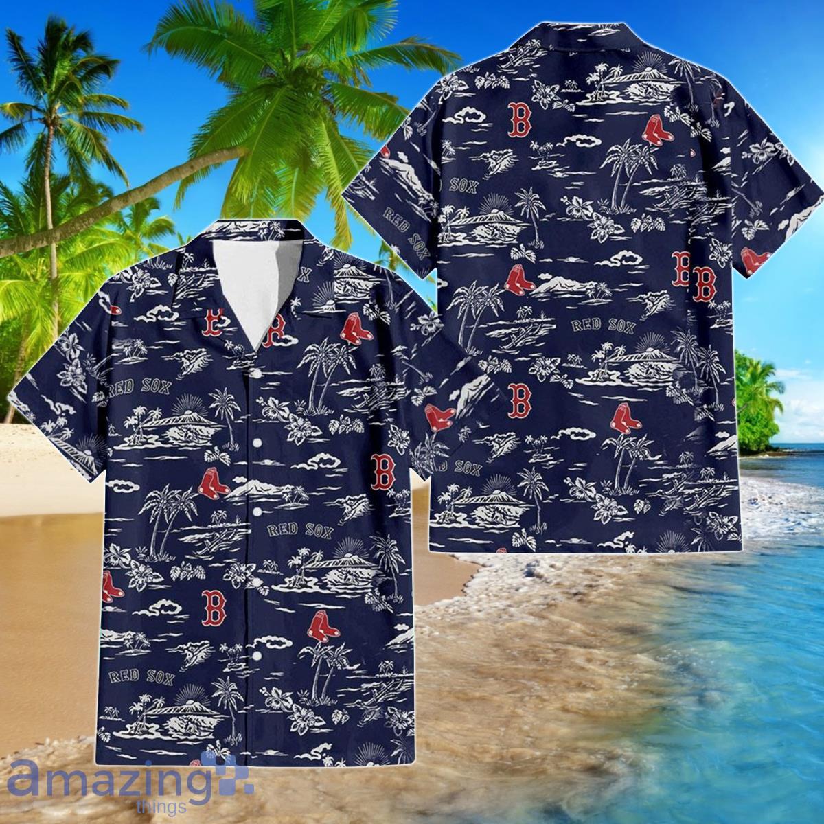 Boston Red Sox Palm Tree Hawaiian Aloha Shirt