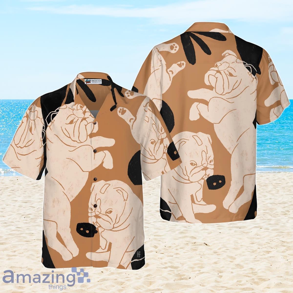 Bulldog Illustration Hawaiian Shirt For Men And Women Product Photo 1