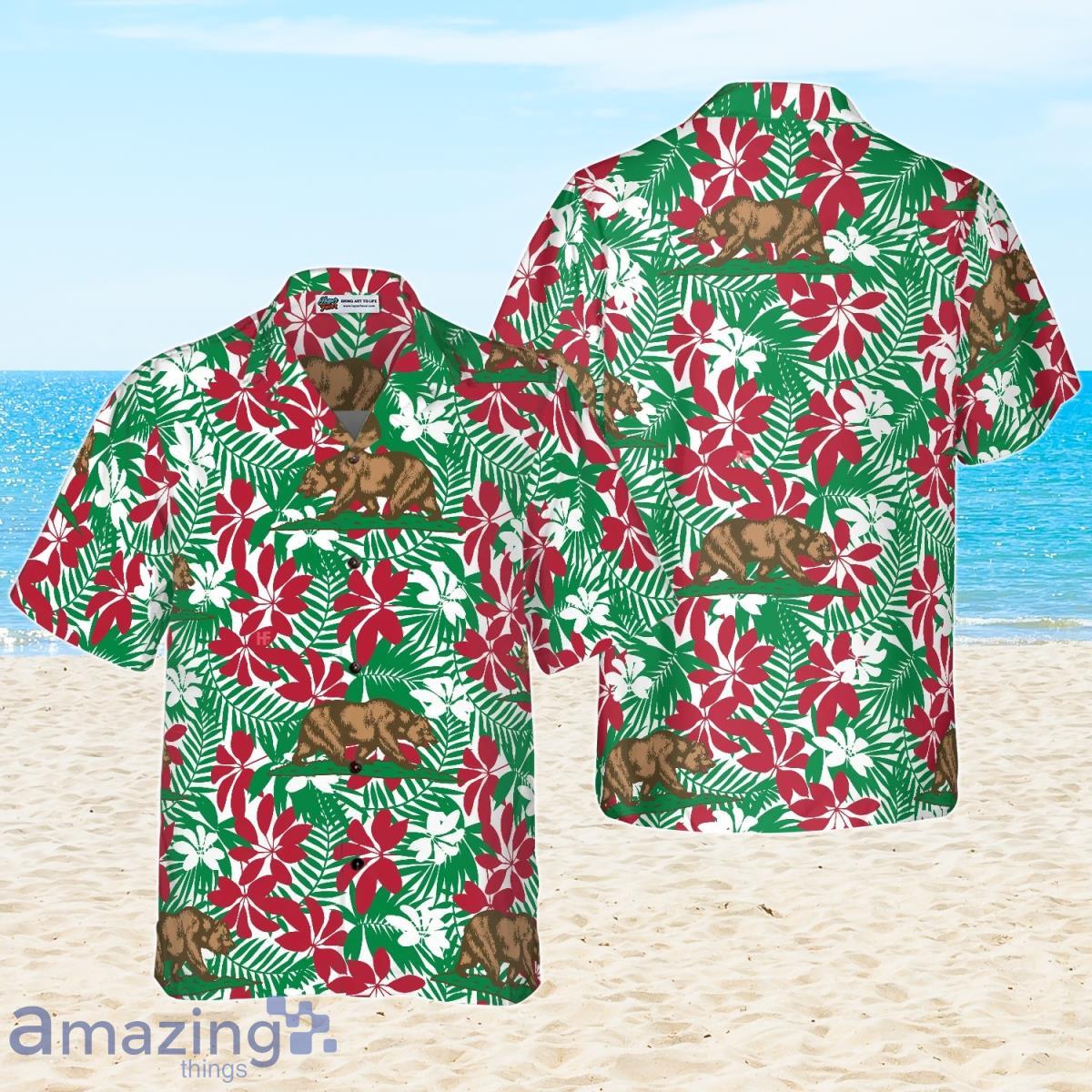 California Flag Seamless Pattern USA Hawaiian Shirt Gift For Men And Women Product Photo 1