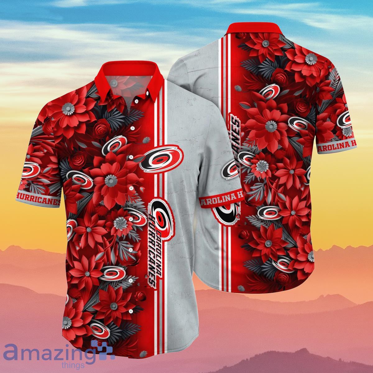 The best selling] Carolina Hurricanes NHL Floral Full Printed Unisex Hawaiian  Shirt