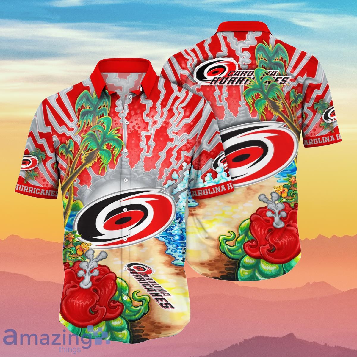 NHL Carolina Hurricanes Tropical Floral Hibiscus Hawaiian Shirt - Limotees