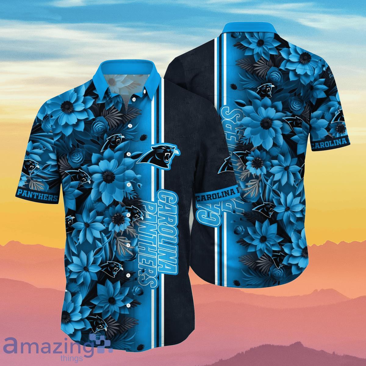 Carolina Panthers NFL Flower Hawaiian Shirt Best Gift For Fans Product Photo 1