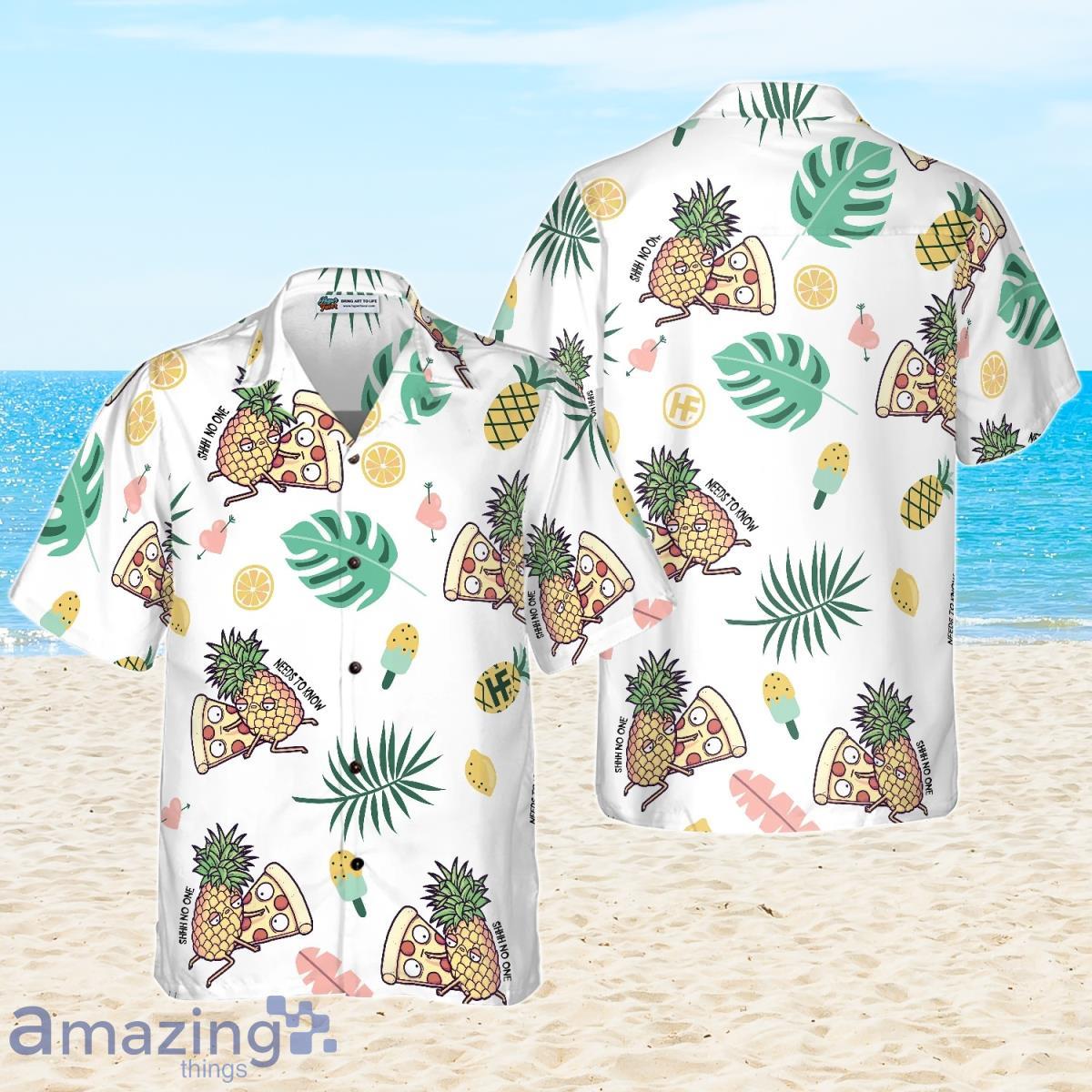 Cartoon Pizza Pineapple Hawaiian Shirt Gift For Men And Women Product Photo 1