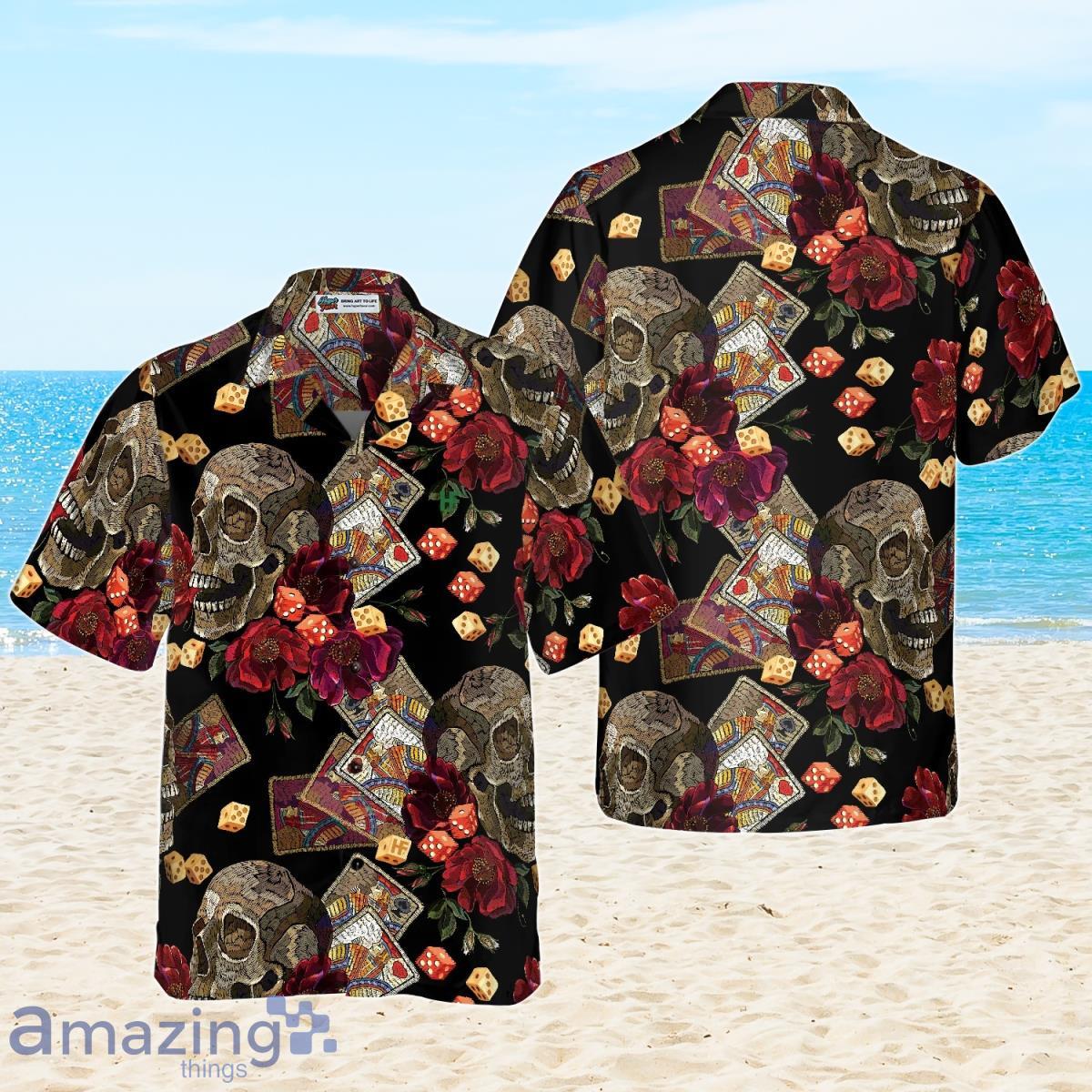 Casino Skull Colorful Hawaiian Shirt For Men And Women Product Photo 1