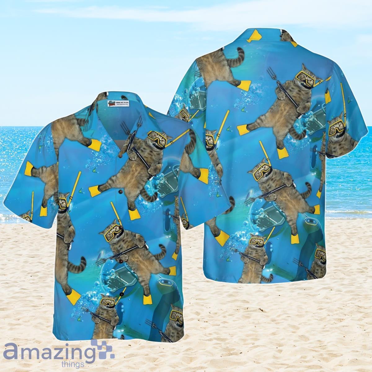 Cat Diver Hawaiian Shirt Gift For Men And Women Product Photo 1