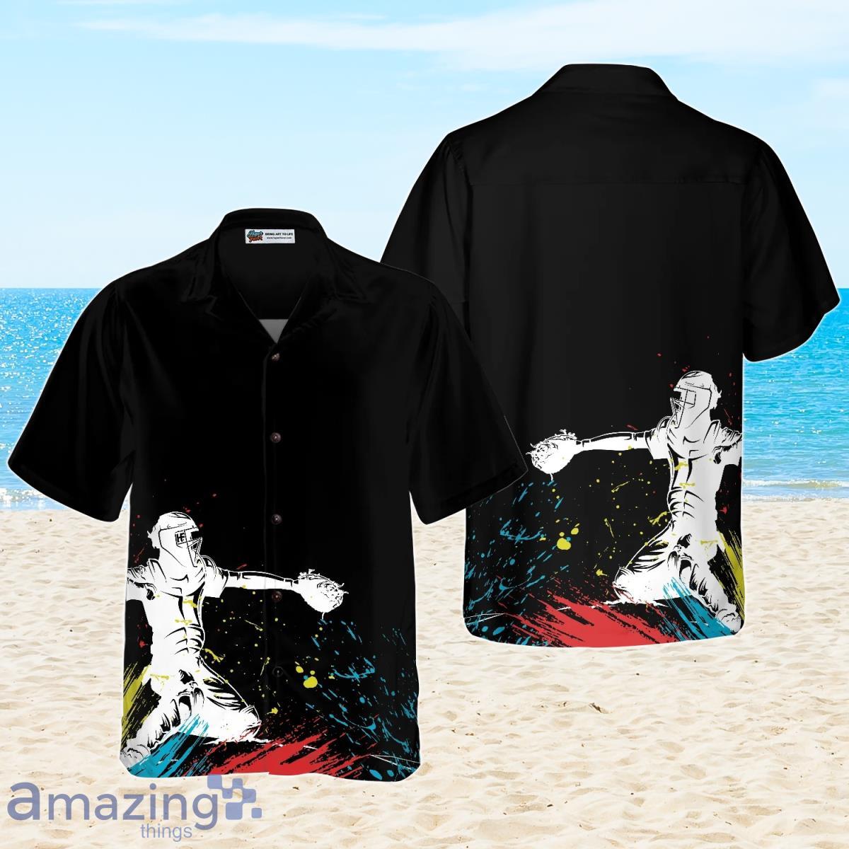 Catcher Silhouette Baseball Hawaiian Shirt Gift For Men And Women Product Photo 1