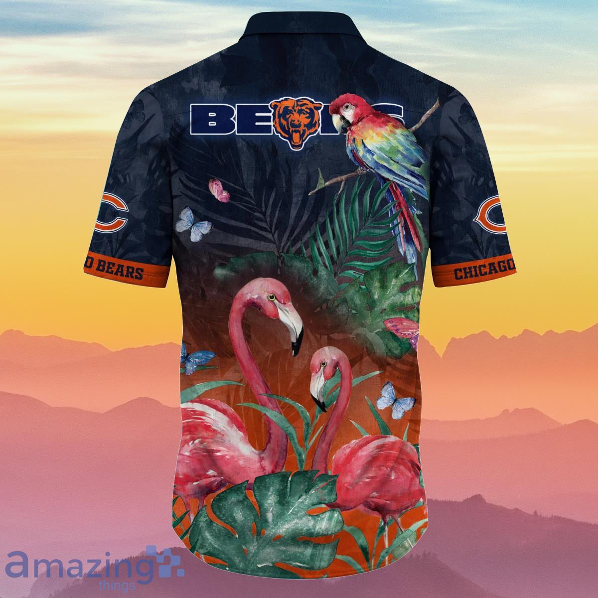 Chicago Bears NFL Flower Hawaiian Shirt Ideal Gift For Fans image Chicago Bears NFL Flower Hawaiian Shirt Ideal Gift For Fans Product Photo 3